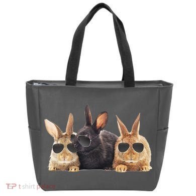 Hipster Cool Rabbit Tote Bag