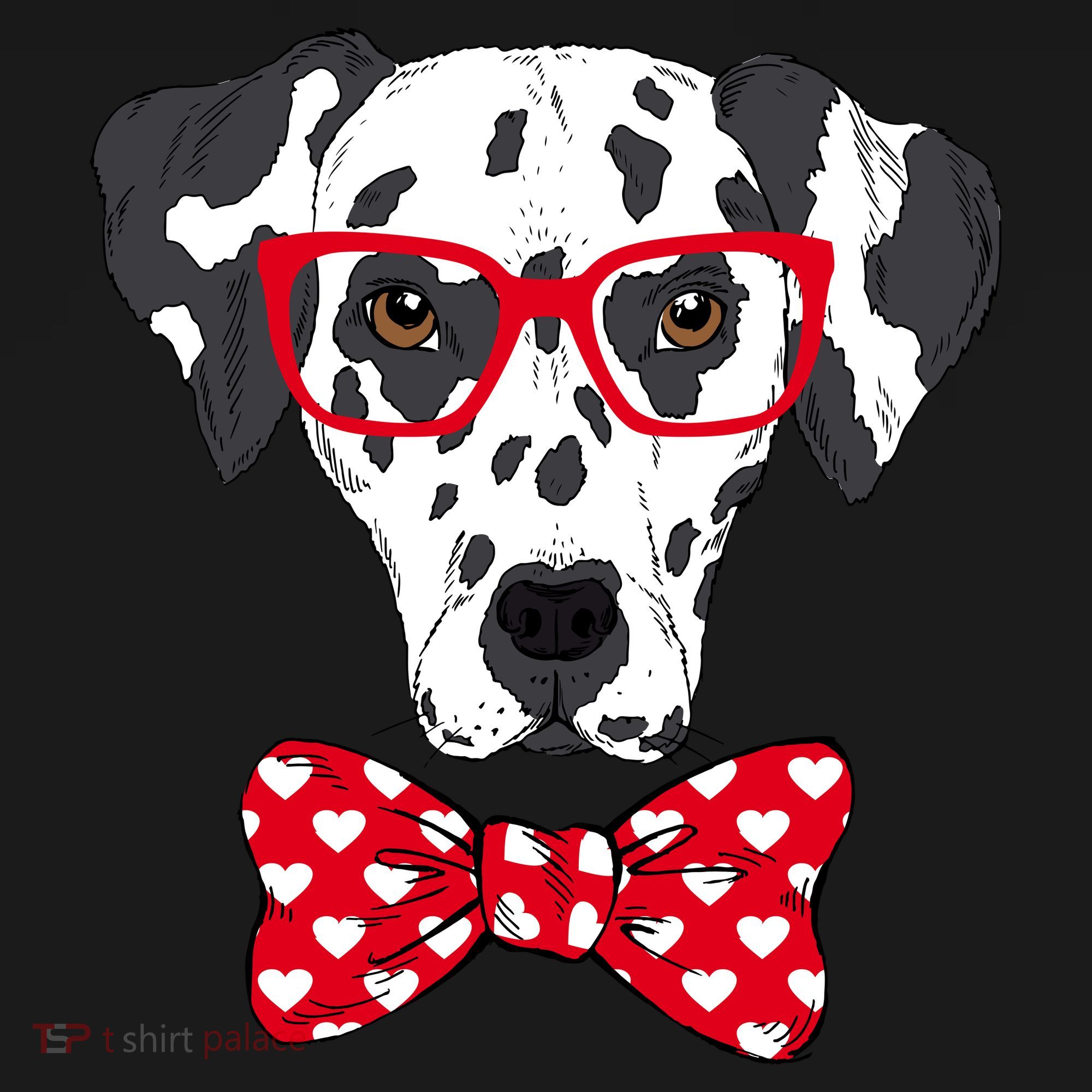 Hipster Dog Dalmatian USA-Made Doggie Bandana