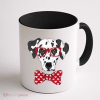 Hipster Dog Dalmatian Coffee Mug thumb 1