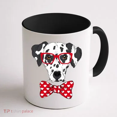 Hipster Dog Dalmatian Coffee Mug back
