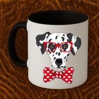 Hipster Dog Dalmatian Coffee Mug thumb 2