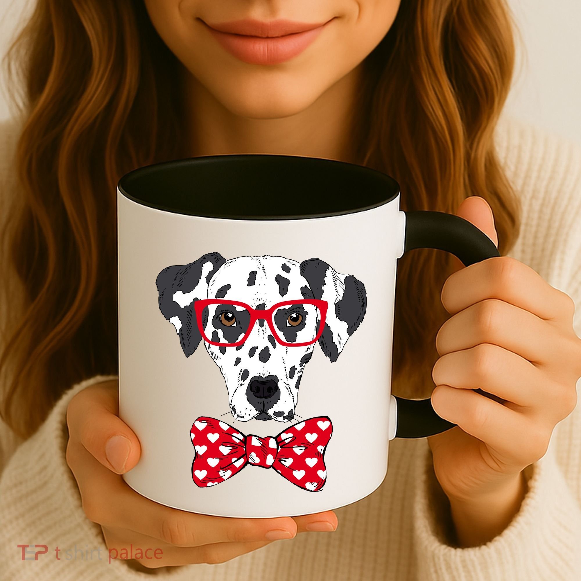 Hipster Dog Dalmatian Coffee Mug