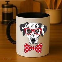 Hipster Dog Dalmatian Coffee Mug thumb 4