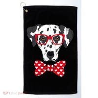 Hipster Dog Dalmatian Golf Towel thumb 0