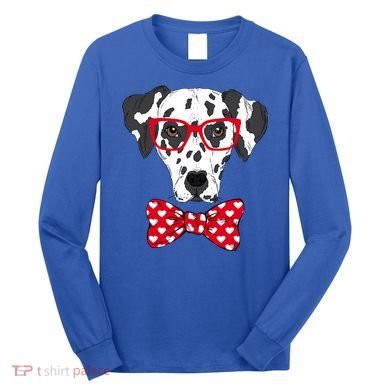 Hipster Dog Dalmatian Long Sleeve Shirt