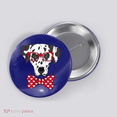 Hipster Dog Dalmatian Button