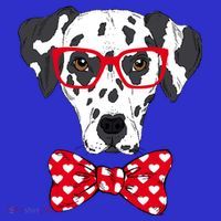Hipster Dog Dalmatian Button thumb 1