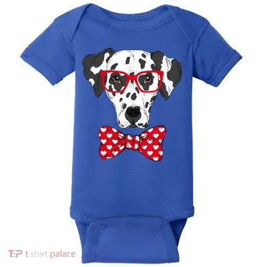 Hipster Dog Dalmatian Baby Bodysuit