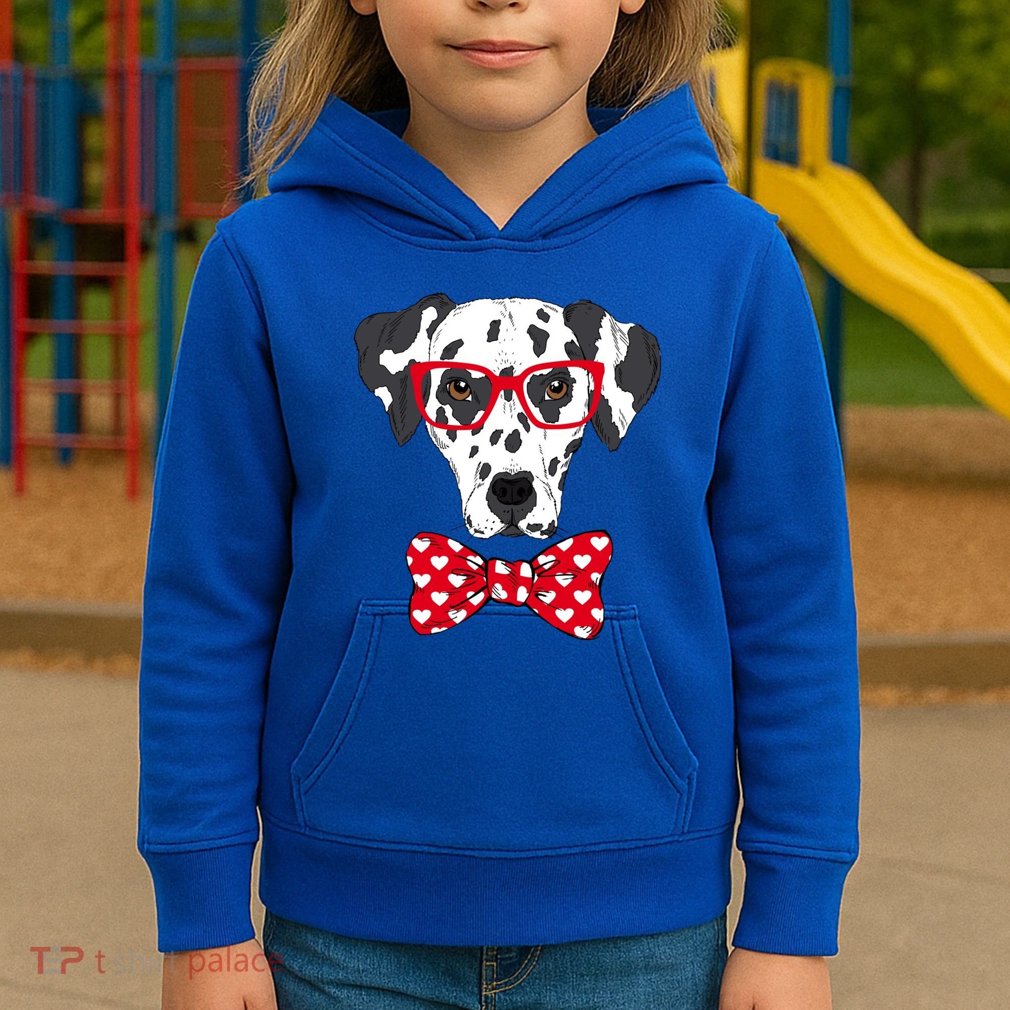 Hipster Dog Dalmatian Kids Hoodie