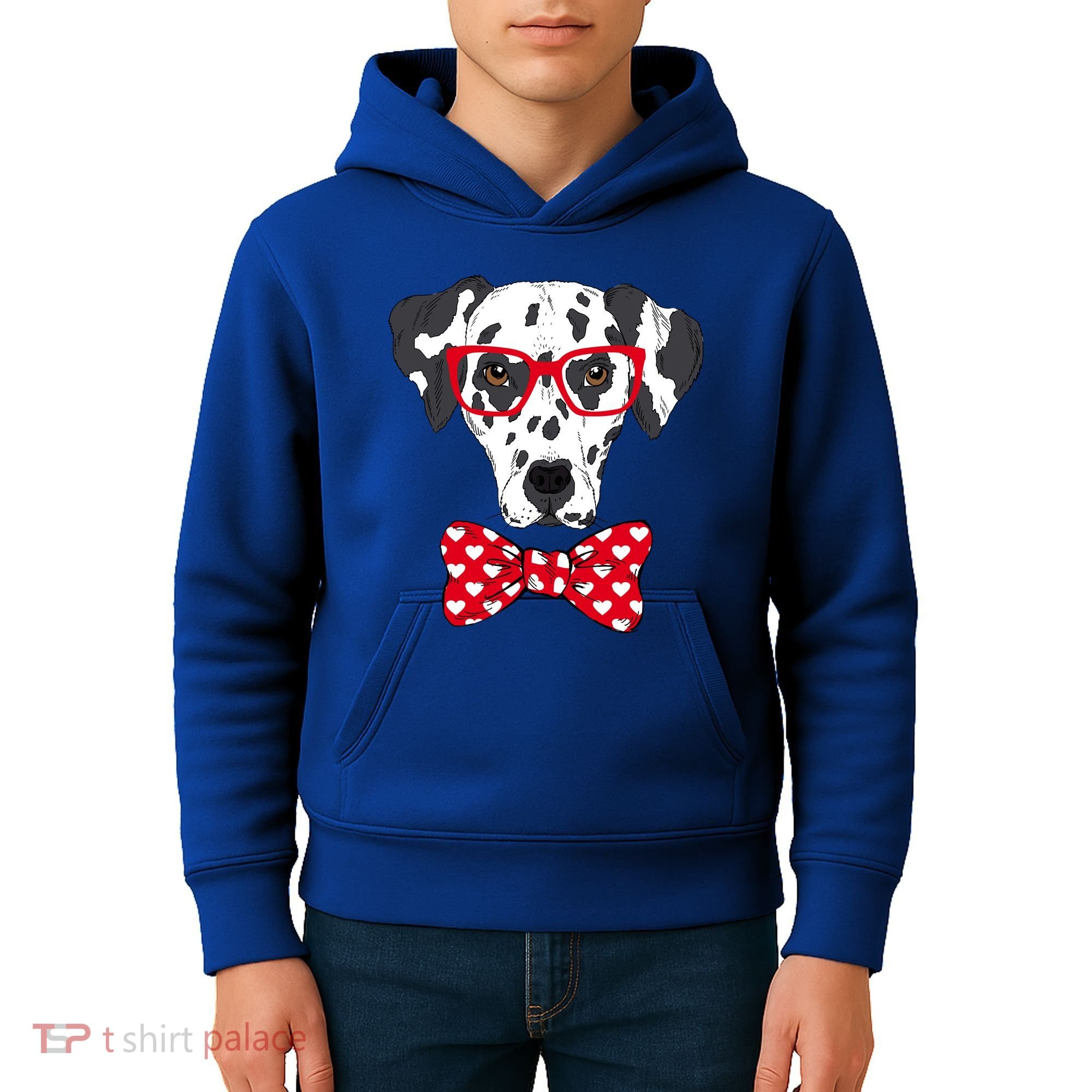 Hipster Dog Dalmatian Kids Hoodie