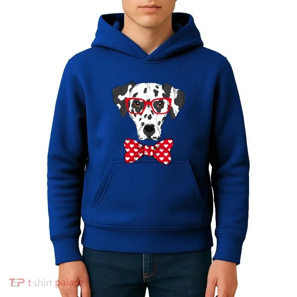 Hipster Dog Dalmatian Kids Hoodie