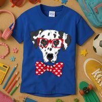 Hipster Dog Dalmatian Kids T-Shirt thumb 3