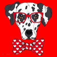 Hipster Dog Dalmatian Santa Hat thumb 1