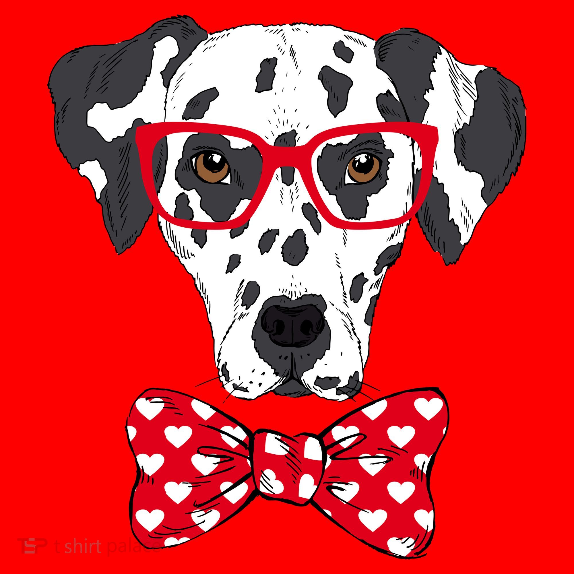 Hipster Dog Dalmatian Santa Hat
