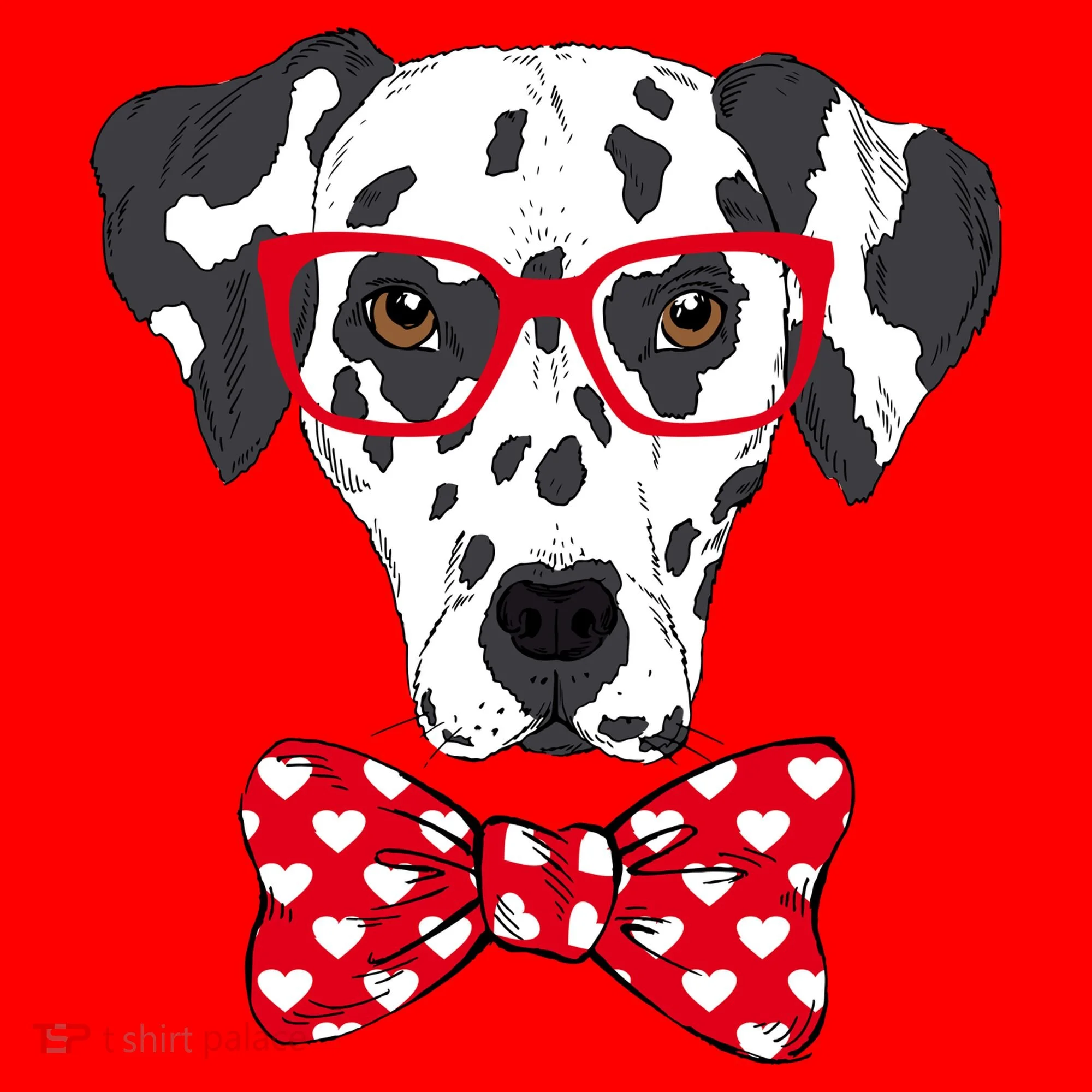 Hipster Dog Dalmatian Santa Hat