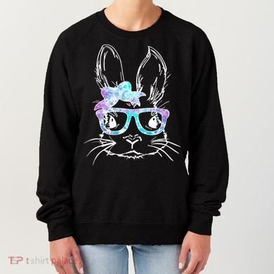 Hipster Easter Bunny Floral Women's Sweatshirt
