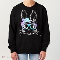 Hipster Easter Bunny Floral Women's Sweatshirt thumb 0