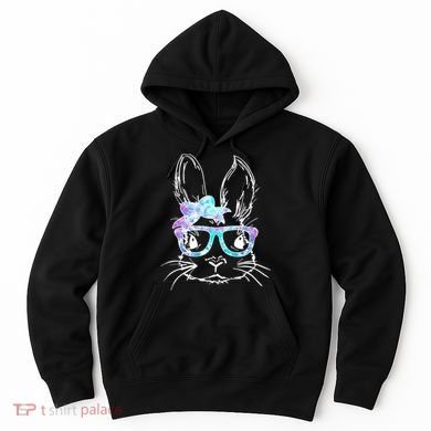 Hipster Easter Bunny Floral Hoodie