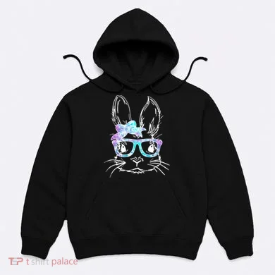 Hipster Easter Bunny Floral Hoodie