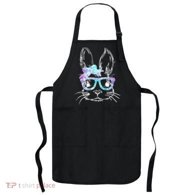 Hipster Easter Bunny Floral Apron