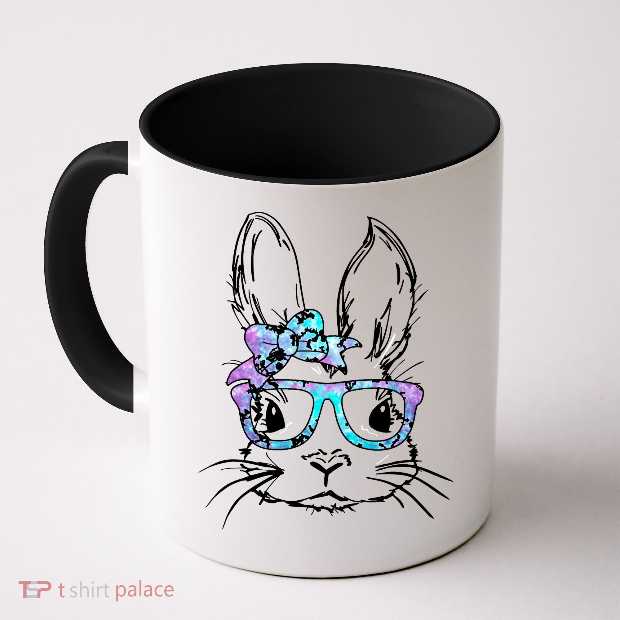 Hipster Easter Bunny Floral Coffee Mug