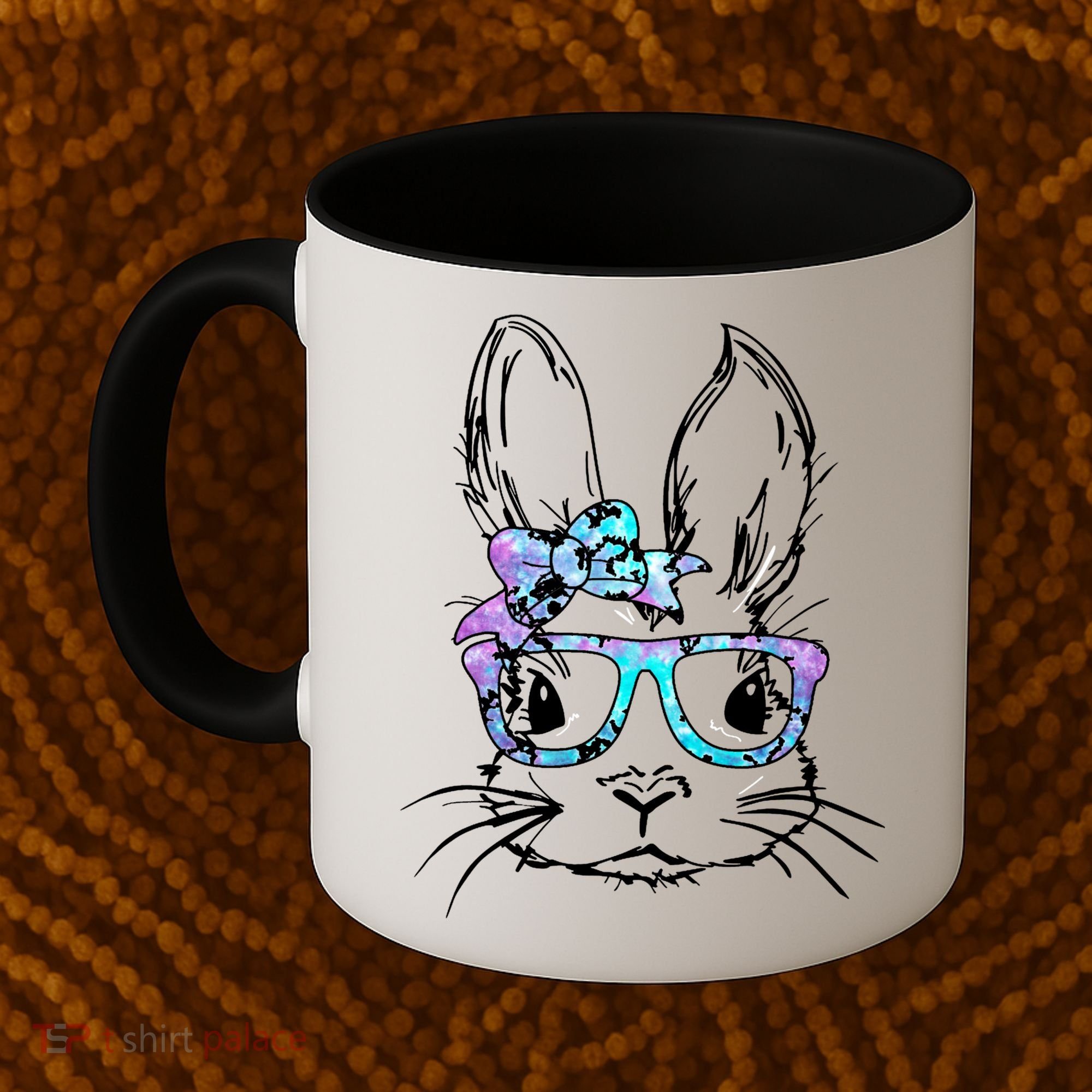 Hipster Easter Bunny Floral Coffee Mug