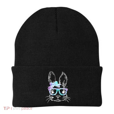 Hipster Easter Bunny Floral Beanie