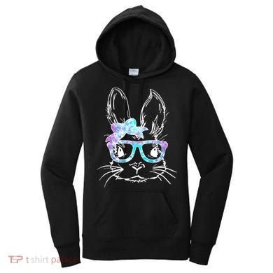 Hipster Easter Bunny Floral Women's Hoodie