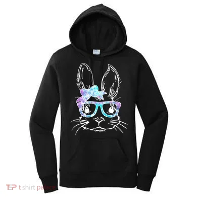 Hipster Easter Bunny Floral Women's Hoodie