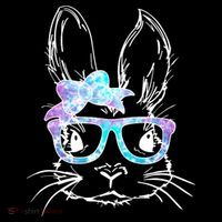 Hipster Easter Bunny Floral Women's Hoodie thumb 2