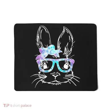 Hipster Easter Bunny Floral Mousepad