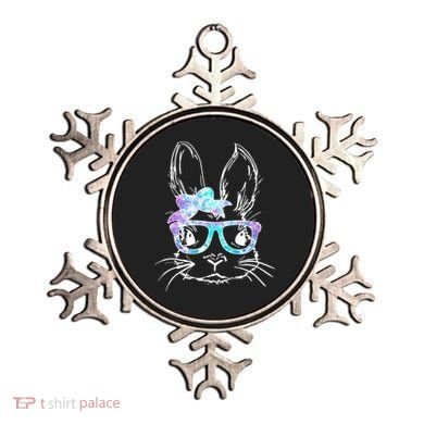 Hipster Easter Bunny Floral Ornament