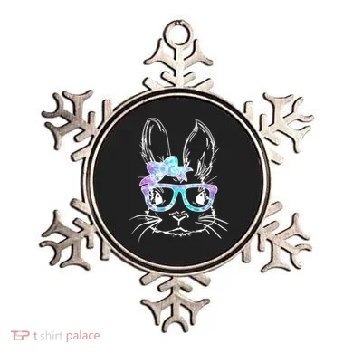Hipster Easter Bunny Floral Ornament