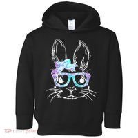 Hipster Easter Bunny Floral Toddler Hoodie thumb 0