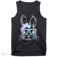 Hipster Easter Bunny Floral Tank Top thumb 0