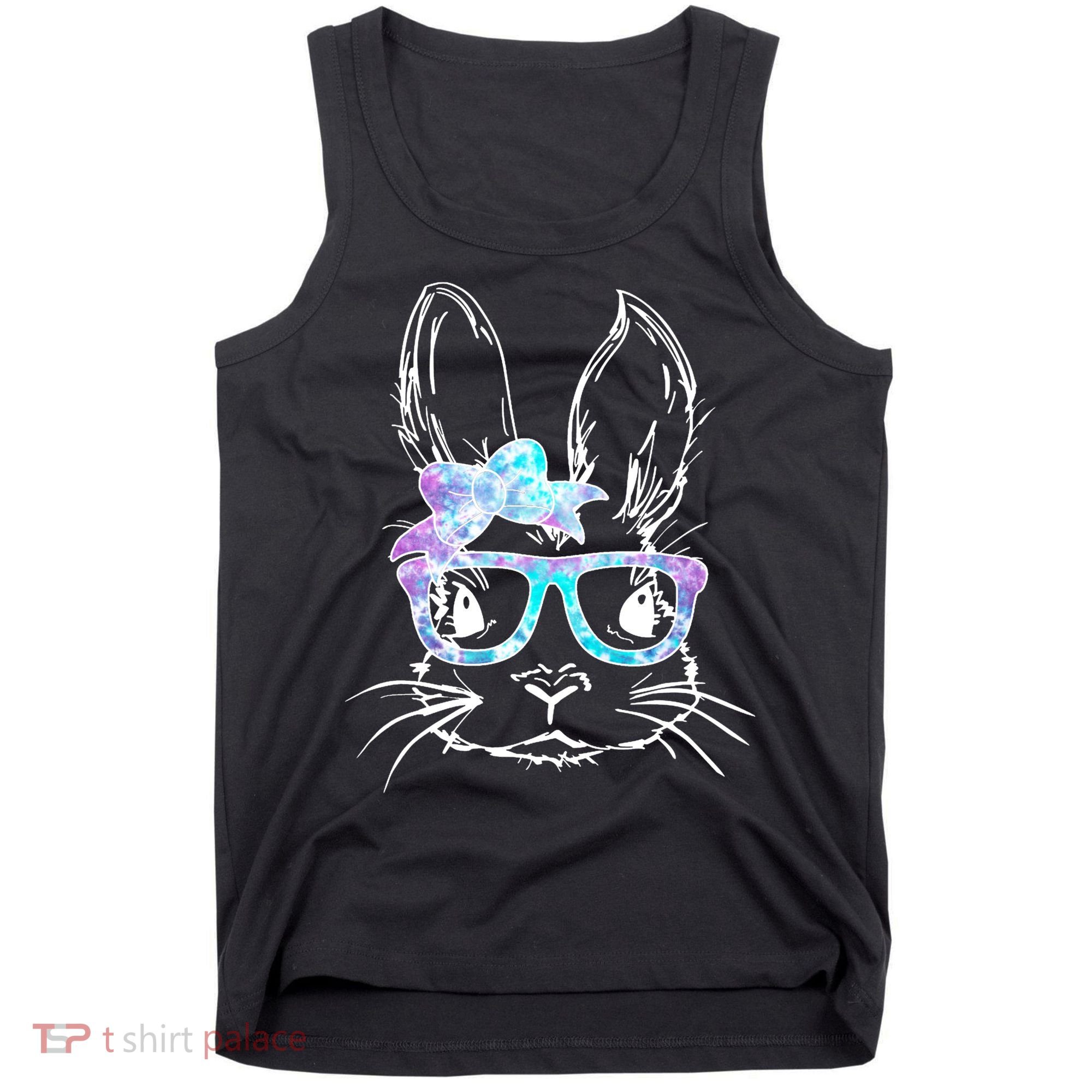 Hipster Easter Bunny Floral Tank Top