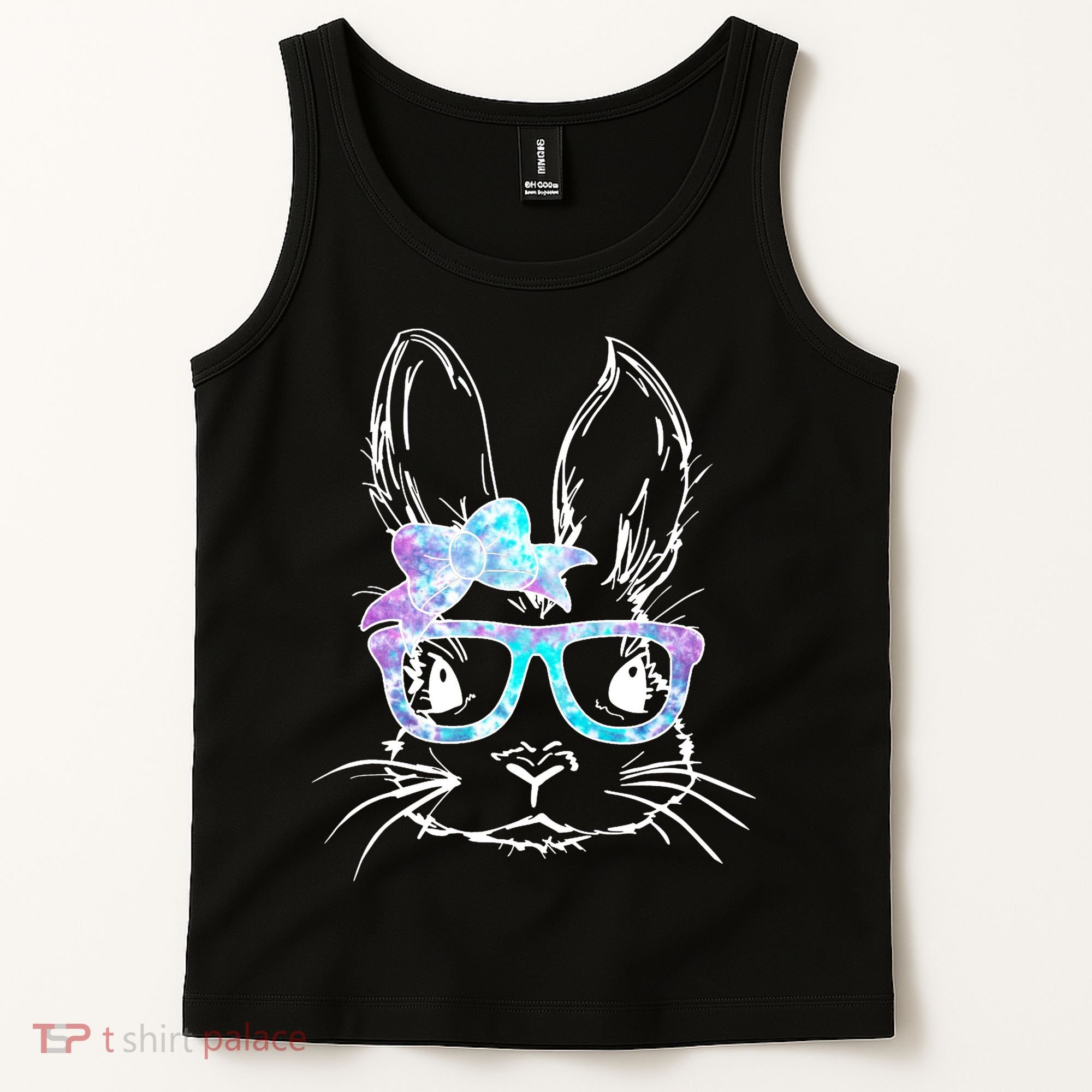 Hipster Easter Bunny Floral Tank Top