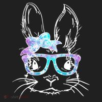 Hipster Easter Bunny Floral Golf Towel thumb 3