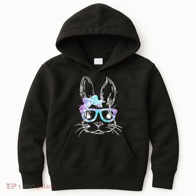 Hipster Easter Bunny Floral Kids Hoodie