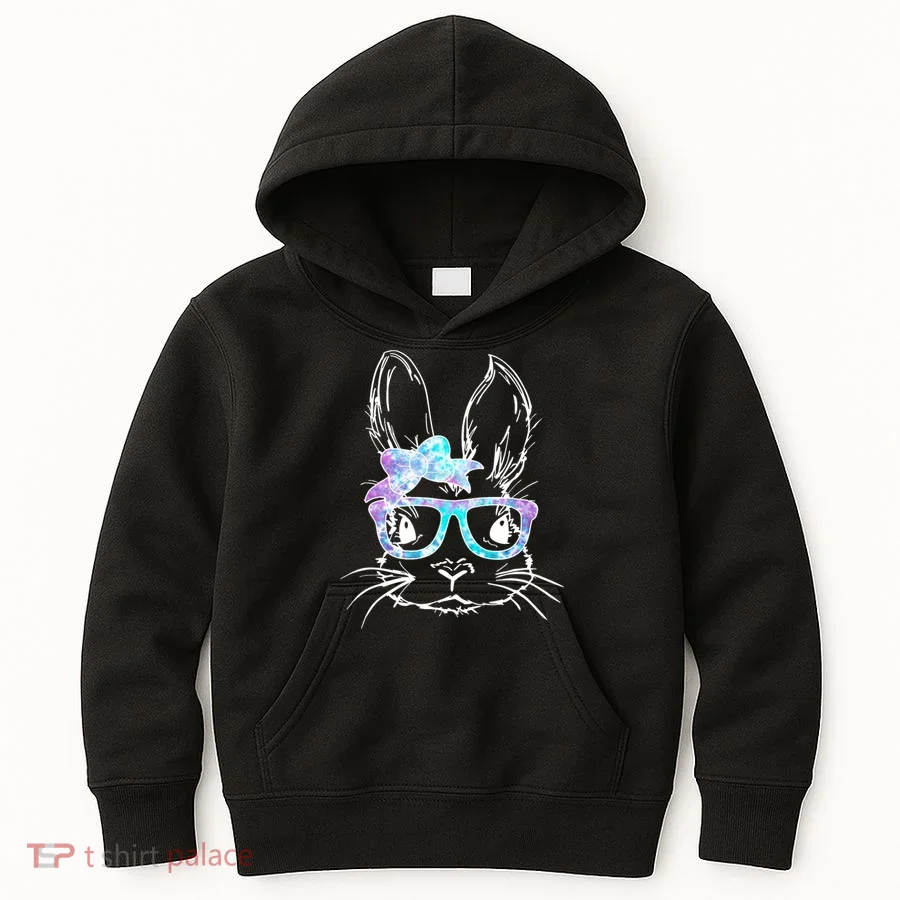 Hipster Easter Bunny Floral Kids Hoodie