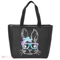 Hipster Easter Bunny Floral Tote Bag thumb 0