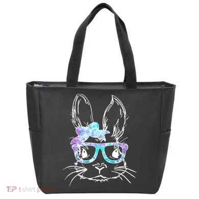 Hipster Easter Bunny Floral Tote Bag
