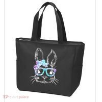 Hipster Easter Bunny Floral Tote Bag thumb 3