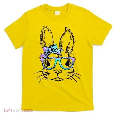Hipster Easter Bunny Floral T-Shirt