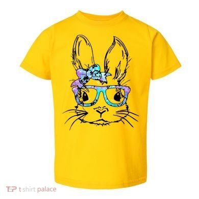 Hipster Easter Bunny Floral Toddler T-Shirt