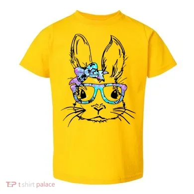 Hipster Easter Bunny Floral Toddler T-Shirt