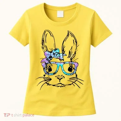 Hipster Easter Bunny Floral Women's T-Shirt