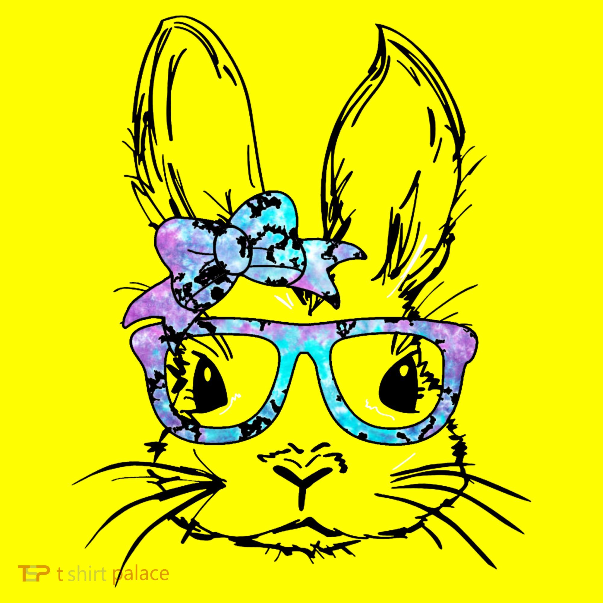 Hipster Easter Bunny Floral Women's T-Shirt