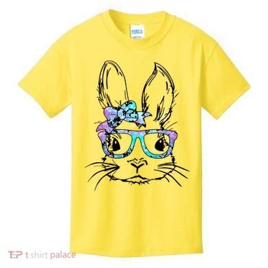 Hipster Easter Bunny Floral Kids T-Shirt