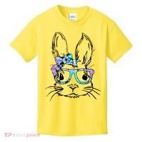 Hipster Easter Bunny Floral Kids T-Shirt thumb 0